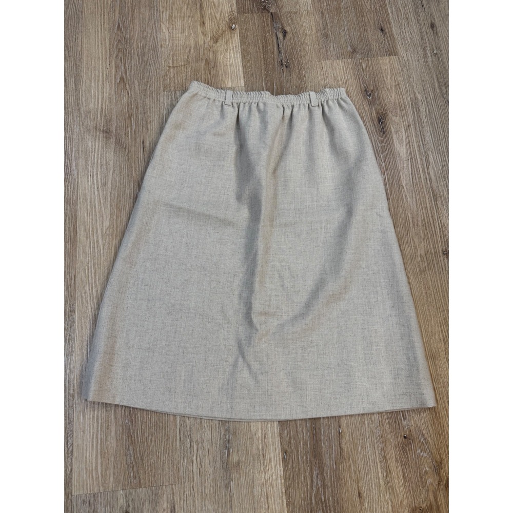 VTG Prestige of Boston‎ Vintage A-Line Midi Skirt Womens 12 Oatmeal Beige Earthy